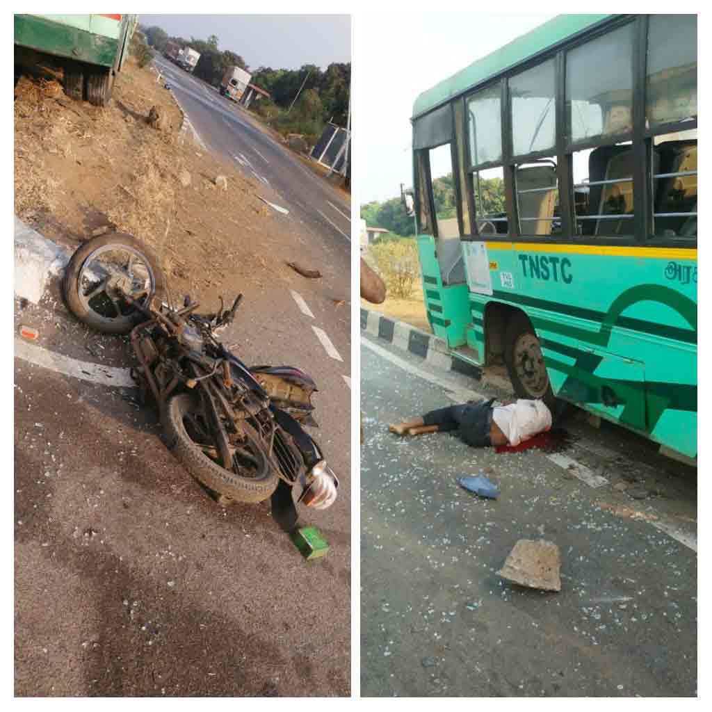 ఆంధ్రా సరిహద్దు… తమిళనాడు బస్సు ఢీ కొని వ్యక్తి మృతి