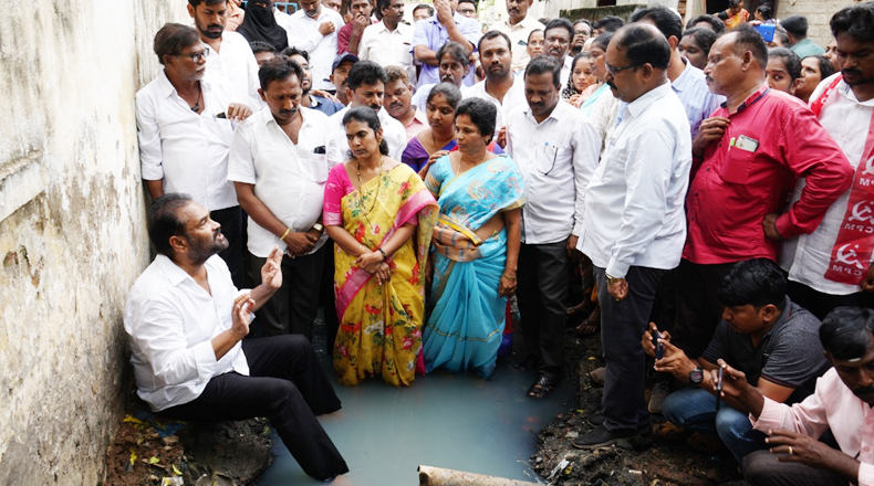 ముగురు కాలువలో దిగి వైసీపి ఎమ్మెల్యే కోటంరెడ్డి నిరసన…