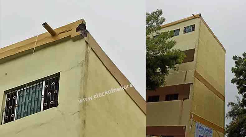 నారాయణ కళాశాల భవనంపై పిడుగు : దెబ్బతిన్న ఎలక్ట్రానిక్ వస్తువులు