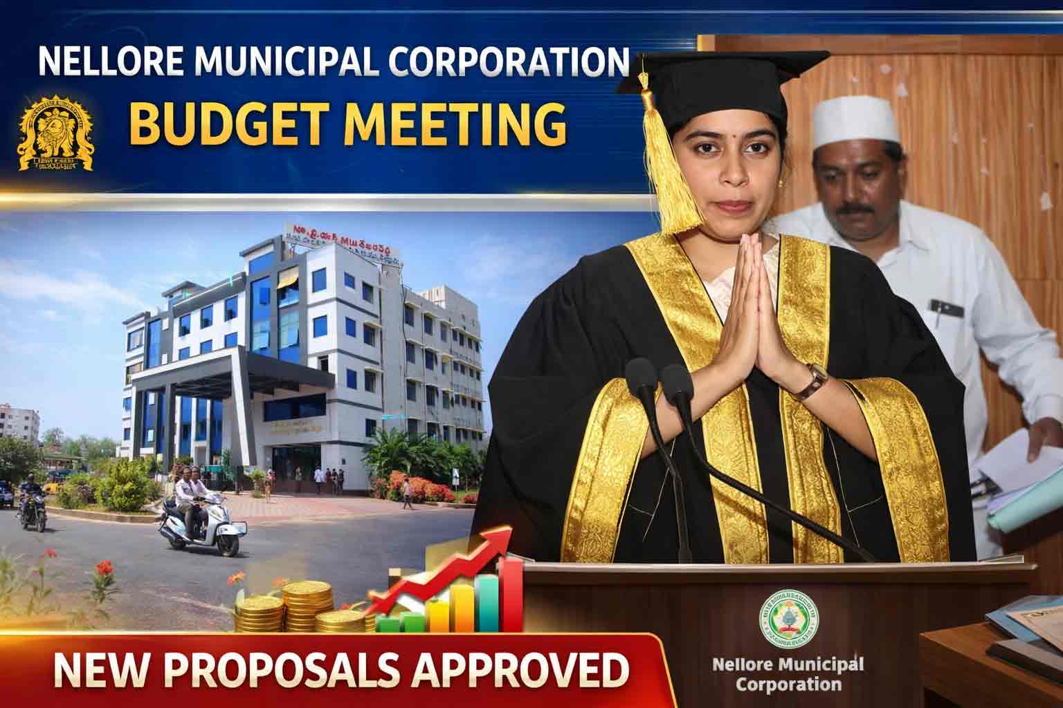 నెల్లూరు కార్పొరేషన్ బడ్జెట్ ను ప్రవేశపెట్టిన మేయర్ సుజాత : సభ్యుల ఆమోదం